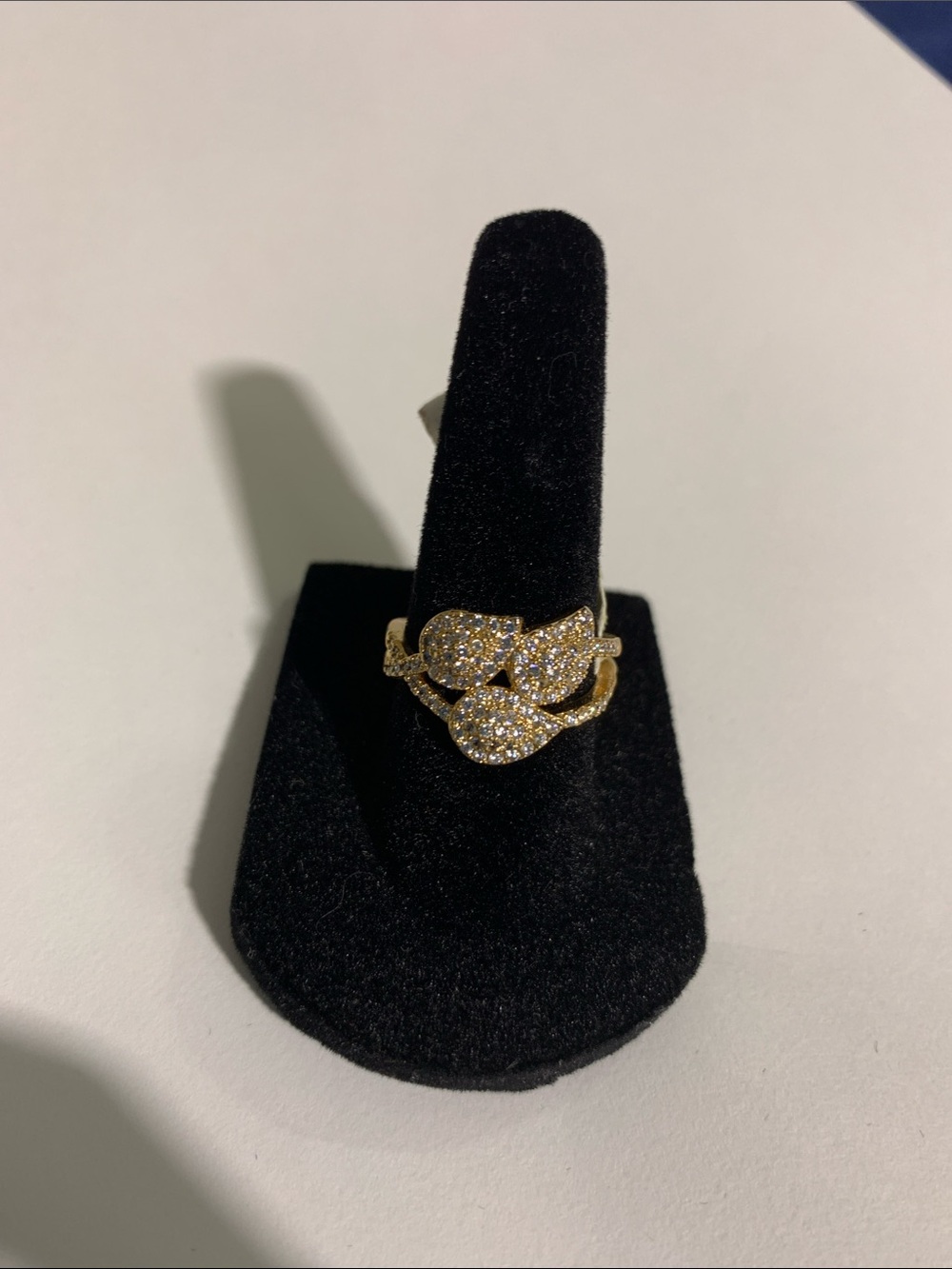 Gold-Tone Pave Leaf Ring Size 7 New- Women Jewelry